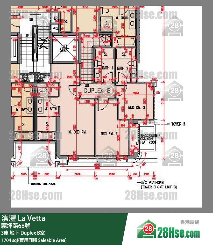澐沣 大厦3座地下 Duplex B室 平面图