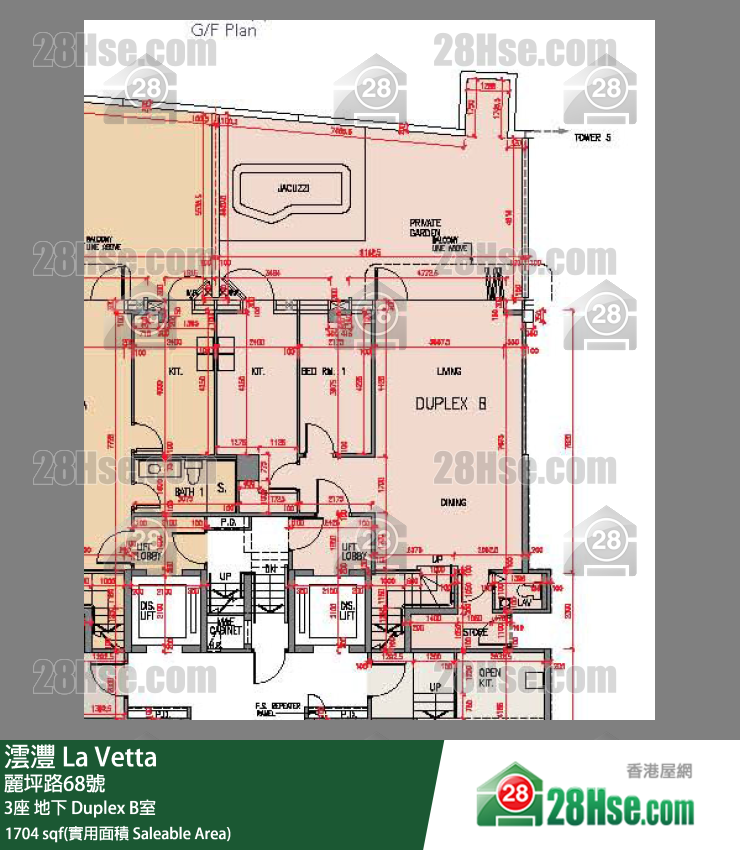 澐沣 大厦3座地下 Duplex B室 平面图