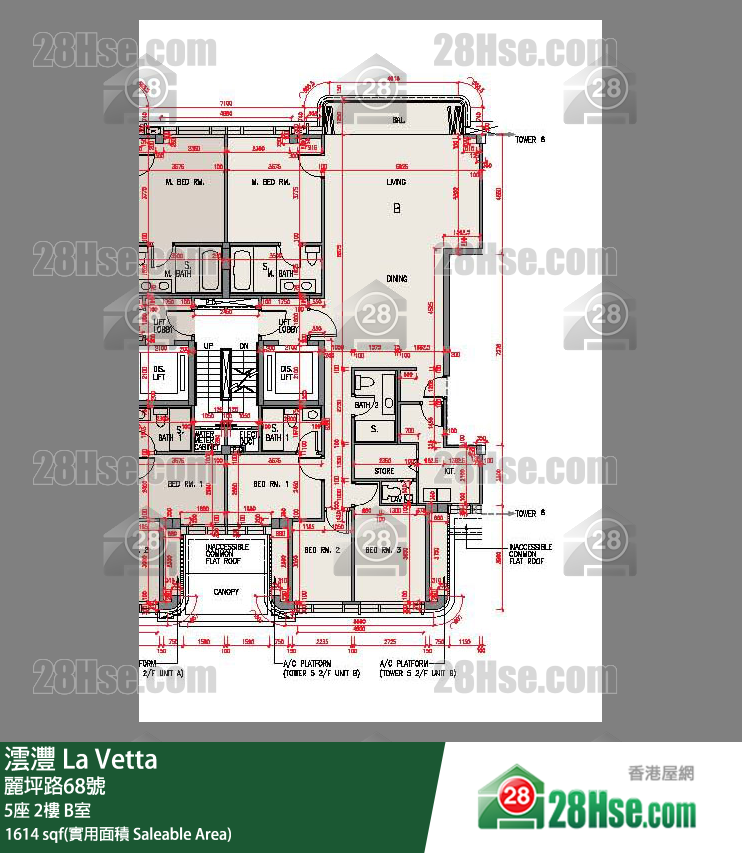 澐沣 大厦 5座 2楼 B室 平面图