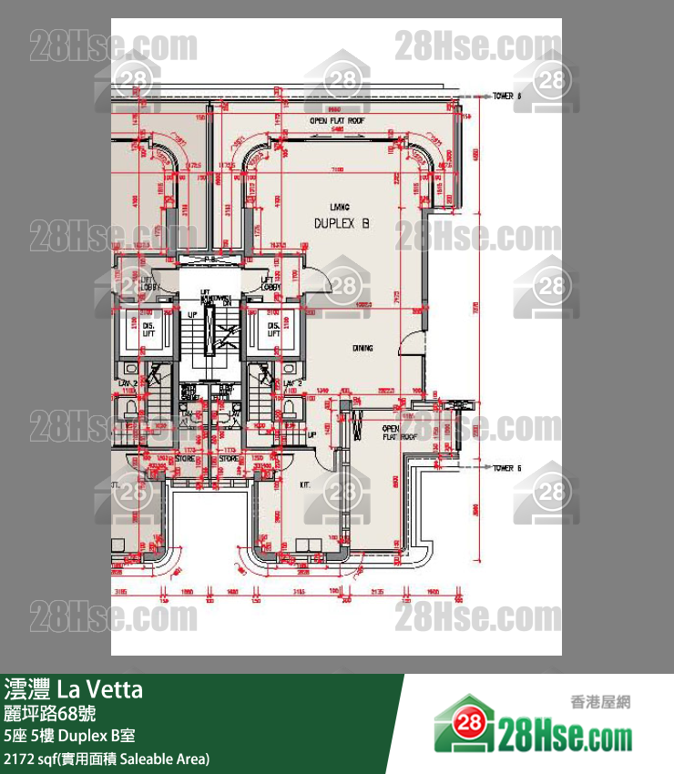 澐沣 大厦 5座 5楼 Duplex B室 平面图