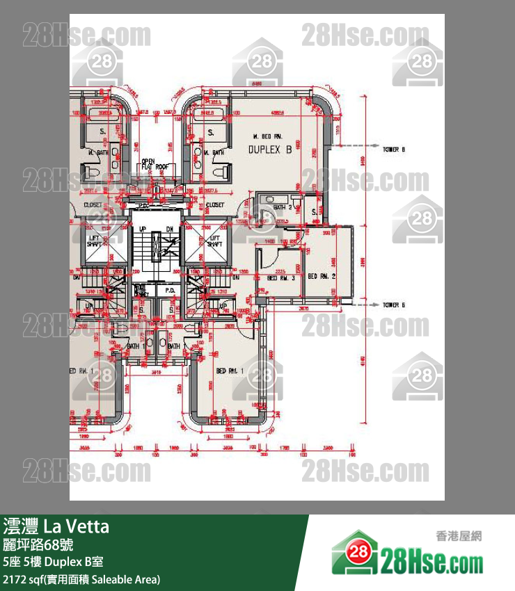 澐沣 大厦 5座 5楼 Duplex B室 平面图