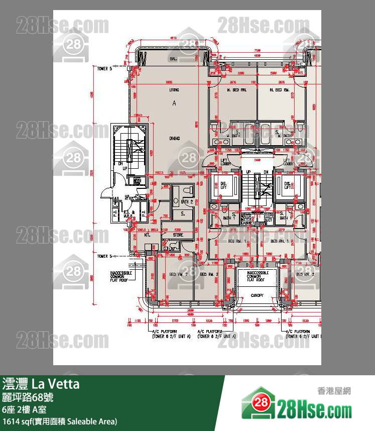澐沣 大厦6座2楼 A室 平面图