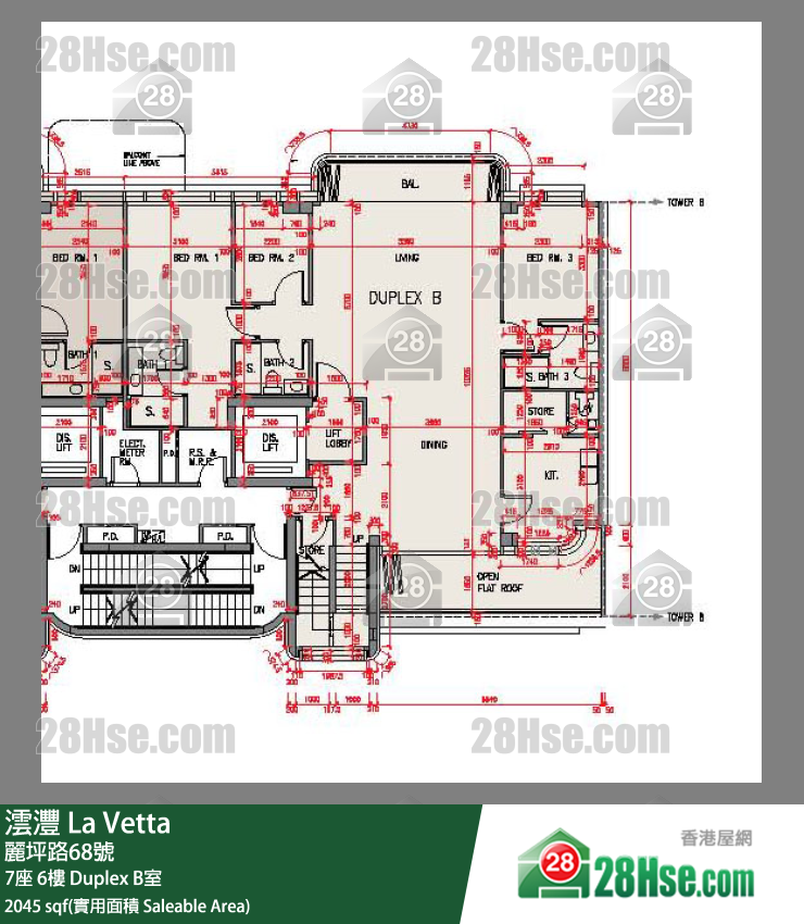 澐沣 大厦7座6楼 Duplex B室 平面图