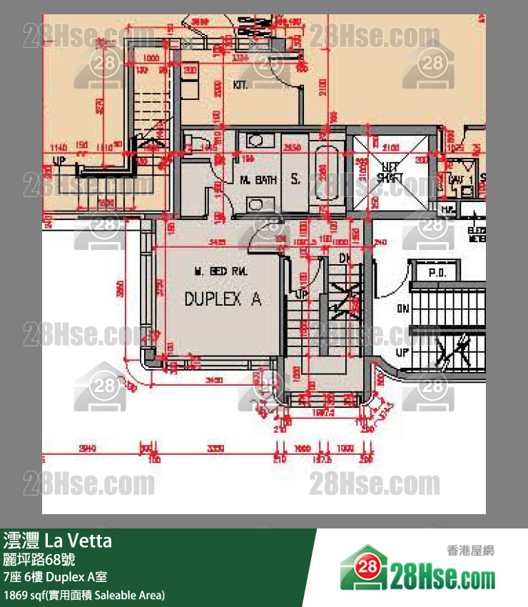 La Vetta,  Flat Duplex A, 6/f, Tower 7, Building FloorPlan