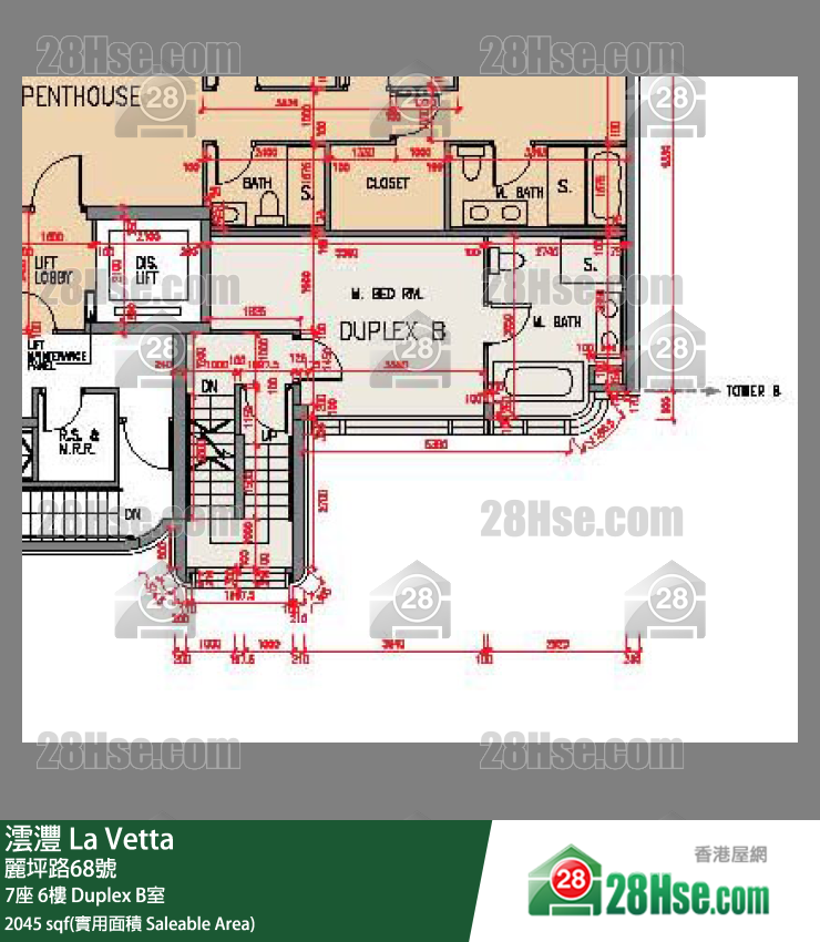 澐沣 大厦7座6楼 Duplex B室 平面图