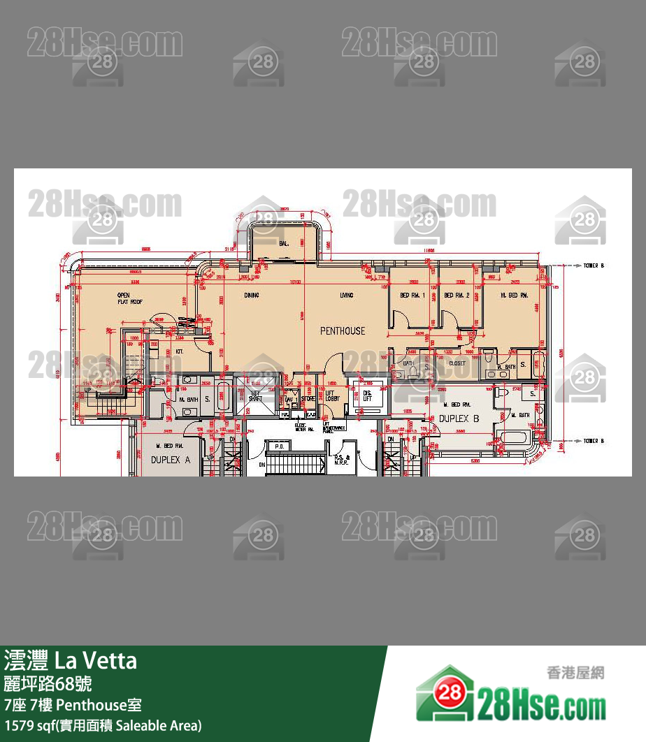 澐灃 大廈7座7樓 Penthouse室 平面圖
