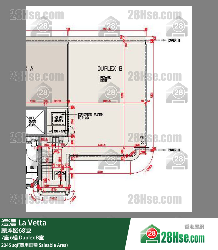 澐沣 大厦7座6楼 Duplex B室 平面图
