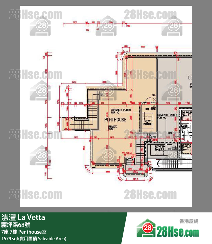 澐灃 大廈7座7樓 Penthouse室 平面圖