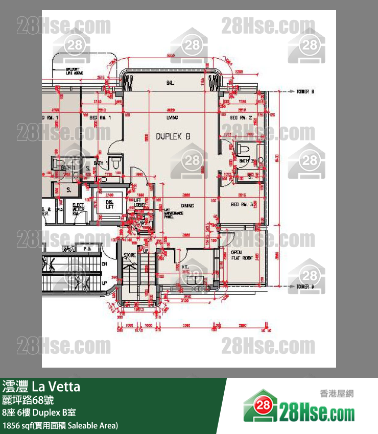 澐沣 大厦8座6楼 Duplex B室 平面图