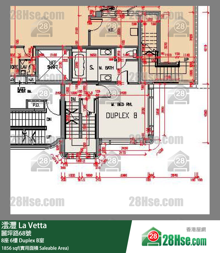 澐沣 大厦8座6楼 Duplex B室 平面图