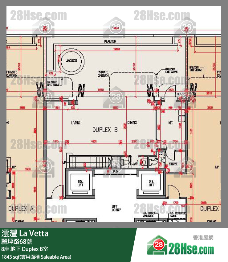 澐沣 大厦8座地下 Duplex B室 平面图