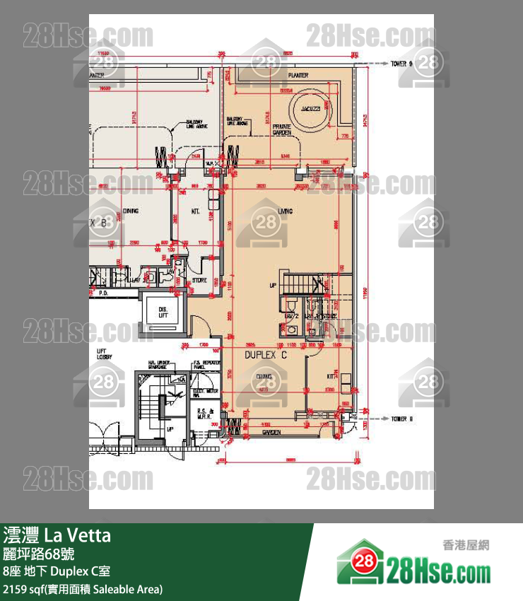澐灃 大廈8座地下 Duplex C室 平面圖