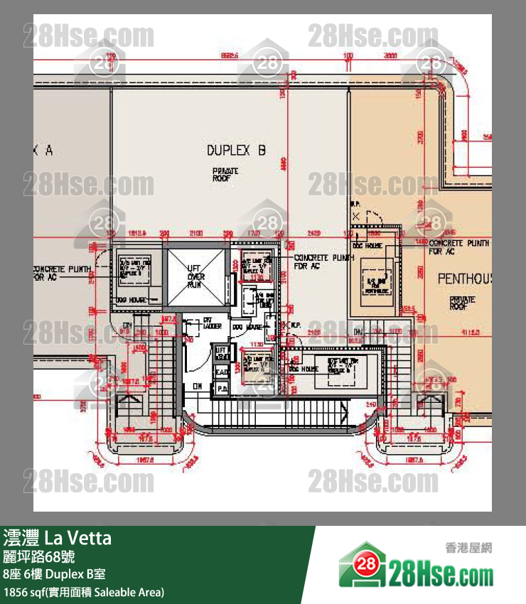 澐沣 大厦8座6楼 Duplex B室 平面图