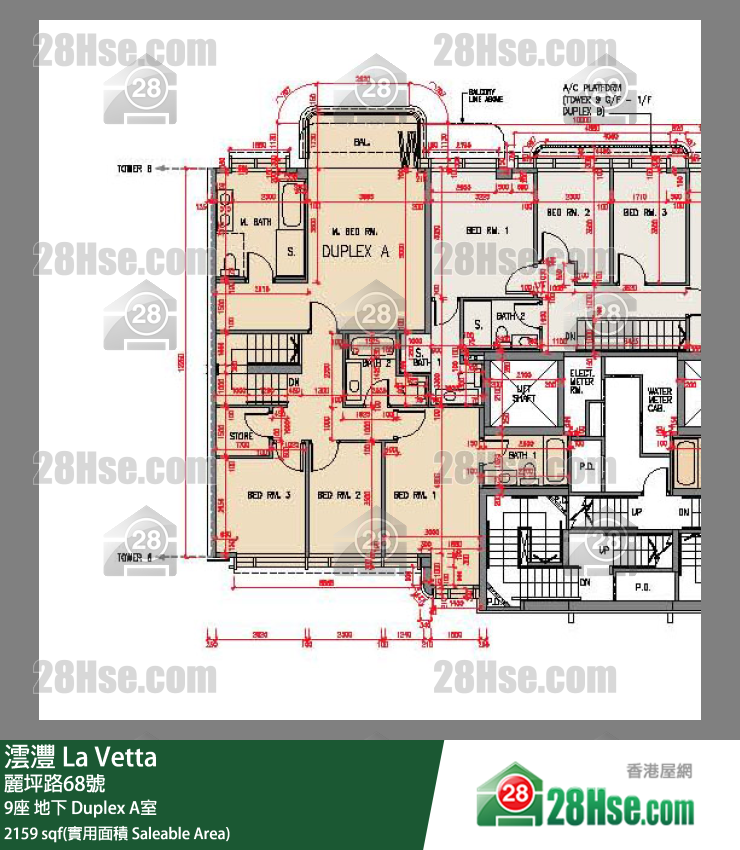 澐沣 大厦9座地下 Duplex A室 平面图