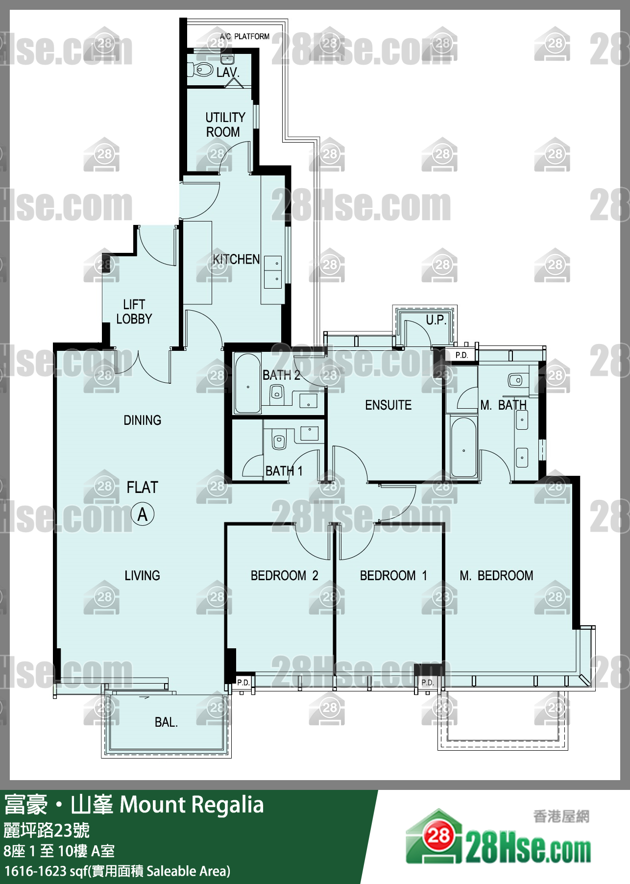 Mount Regalia,  Flat A, 6/f, Tower 8, Building FloorPlan