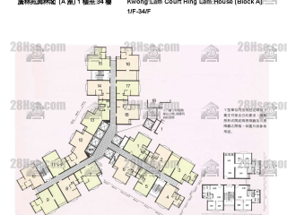 興林閣 (A座) 1-34樓 平面圖