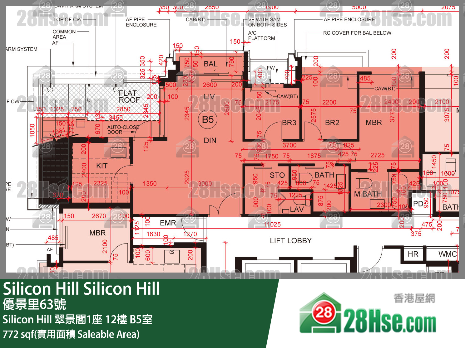 Silicon Hill Silicon Hill 翠景閣1座 12樓 B5室 平面圖
