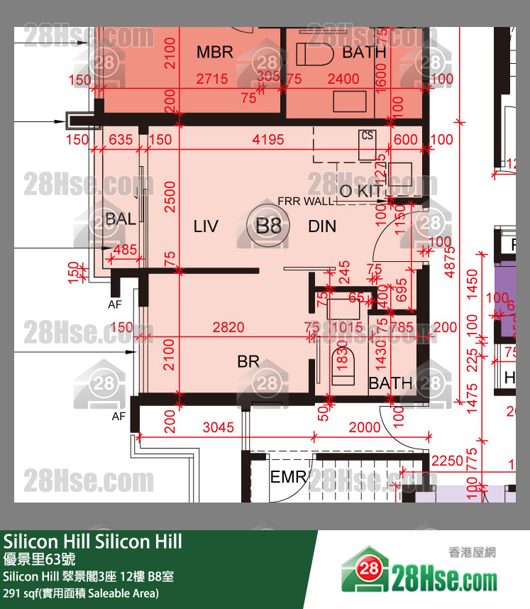 Silicon Hill, Flat B8, 12/F, Greenwood Tower 3, Phase 1 FloorPlan