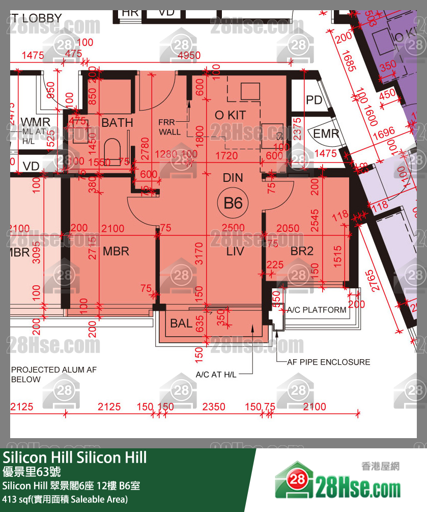 Silicon Hill, Flat B6, 12/F, Greenwood Tower 6, Phase 1 FloorPlan