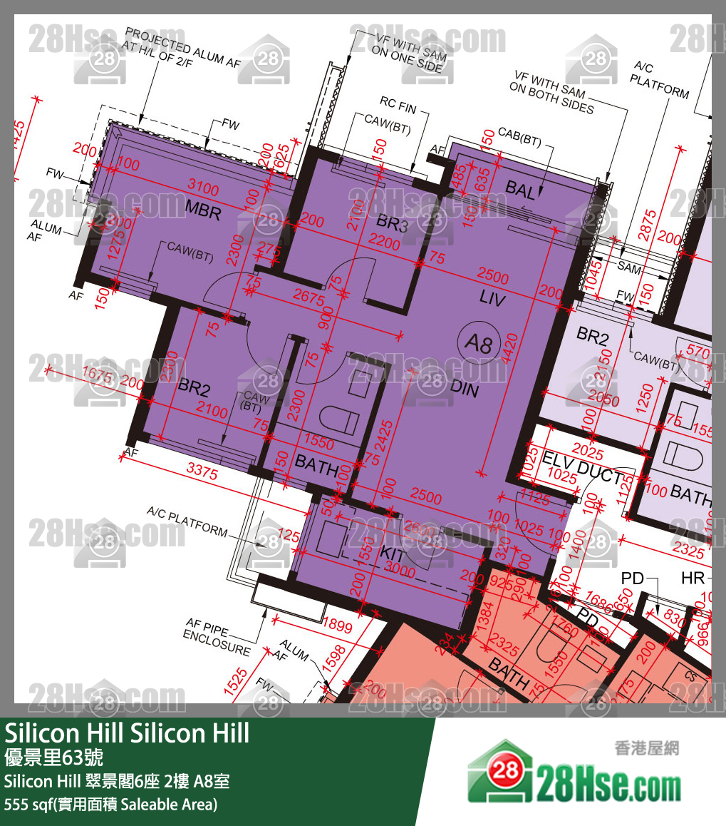 Silicon Hill, Flat A8, 2/F, Greenwood Tower 6, Phase 1 FloorPlan