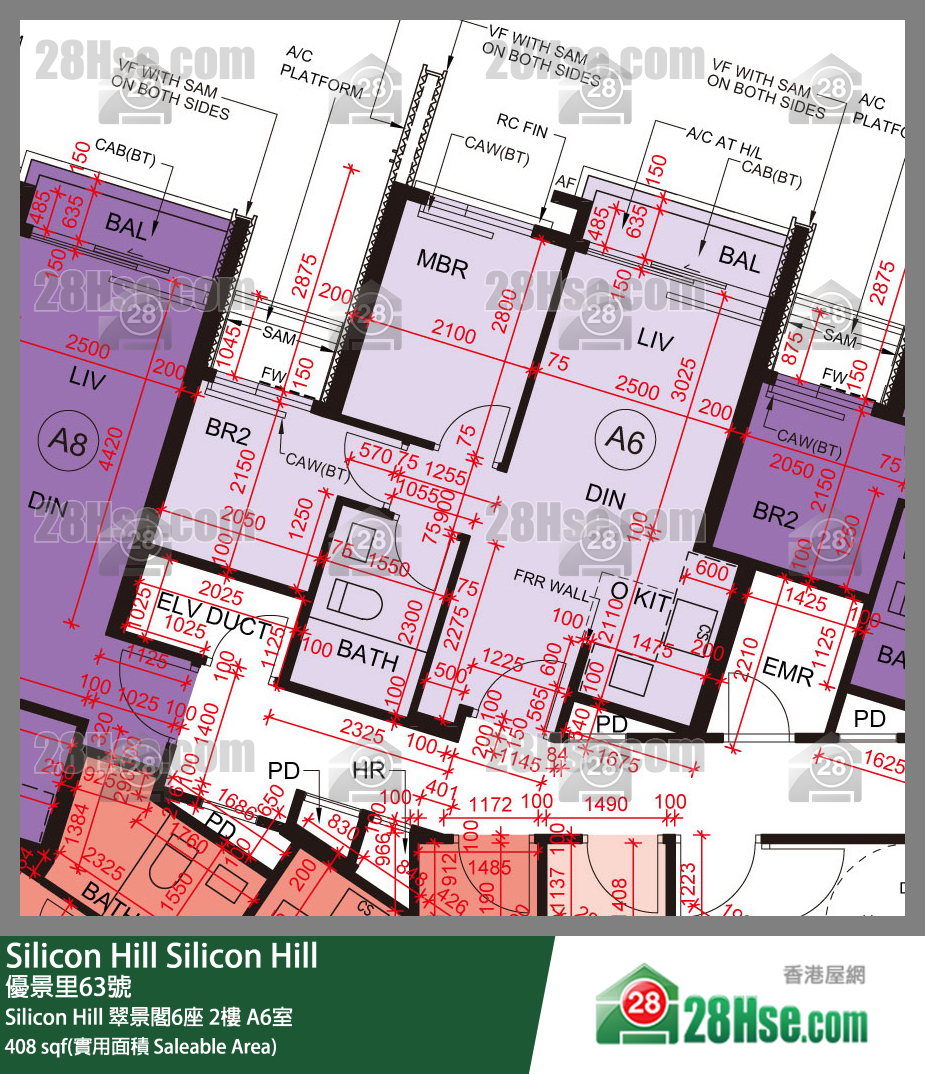 Silicon Hill, Flat A6, 2/F, Greenwood Tower 6, Phase 1 FloorPlan