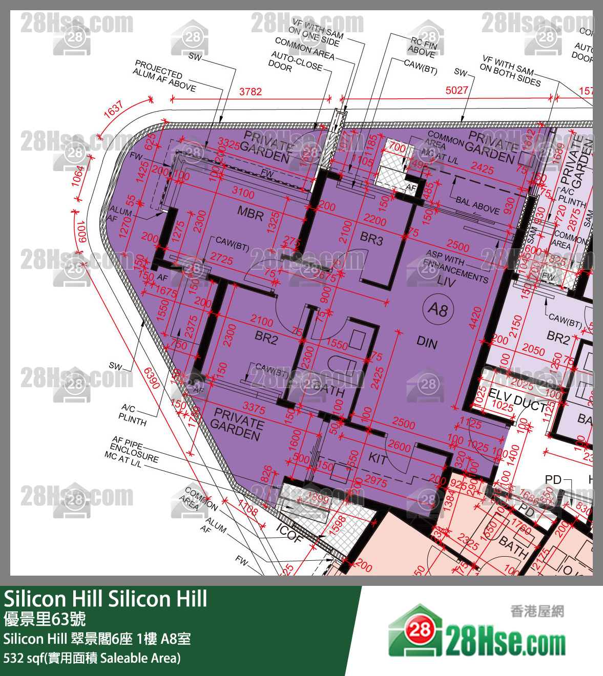 Silicon Hill, Flat A8, 1/F, Greenwood Tower 6, Phase 1 FloorPlan