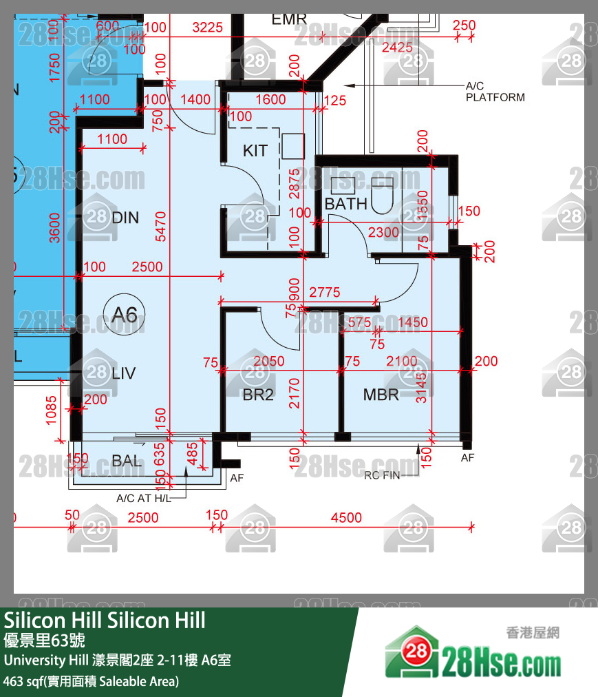 Silicon Hill, Flat A6, 10/F, Marina Tower 2, Phase 2a FloorPlan