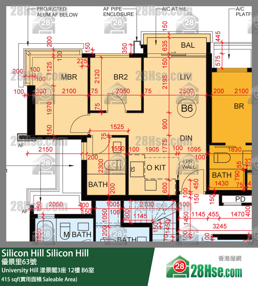 Silicon Hill, Flat B6, 12/F, Marina Tower 3, Phase 2a FloorPlan