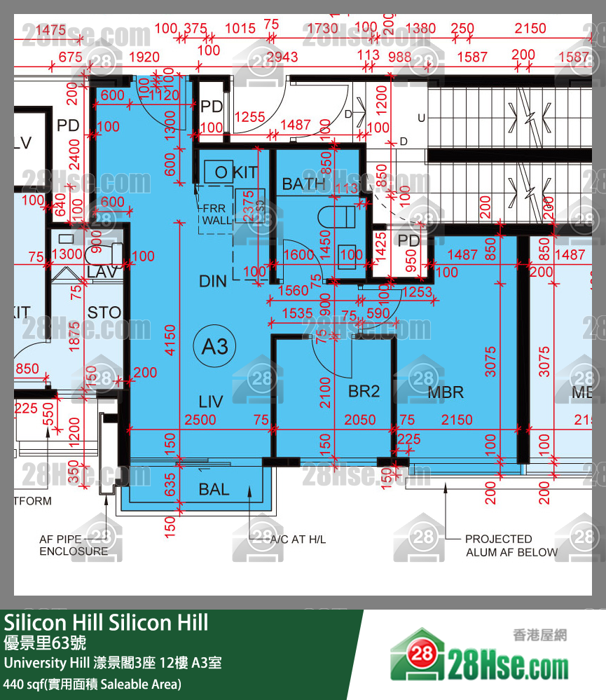 Silicon Hill, Flat A3, 12/F, Marina Tower 3, Phase 2a FloorPlan