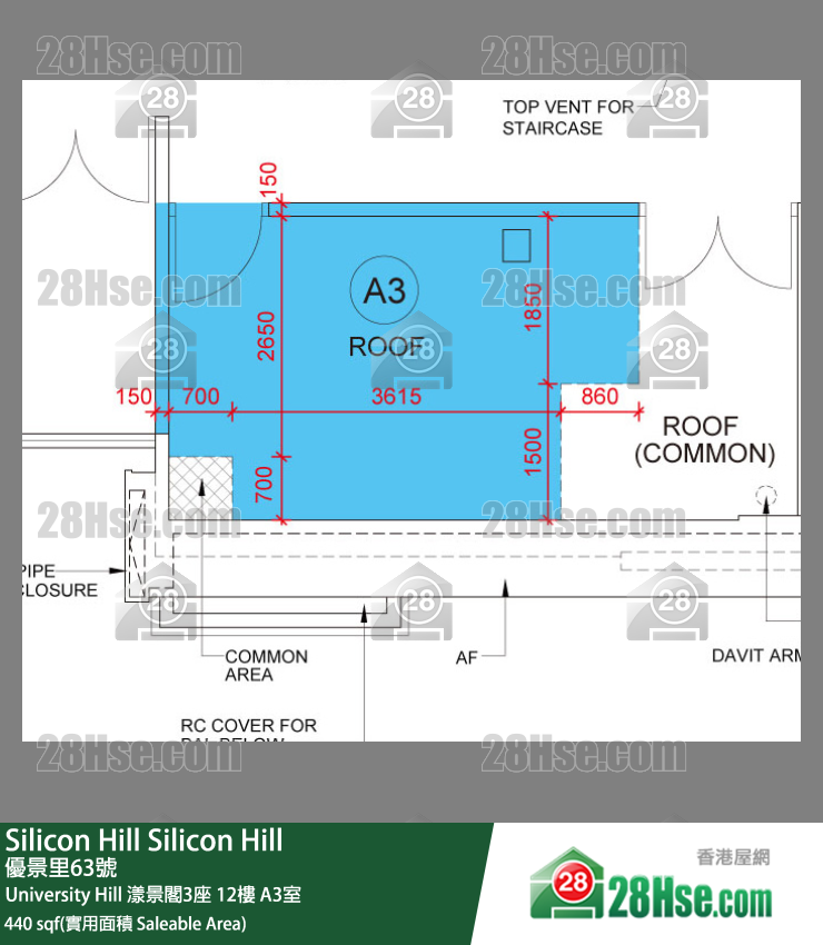 Silicon Hill, Flat A3, 12/F, Marina Tower 3, Phase 2a FloorPlan