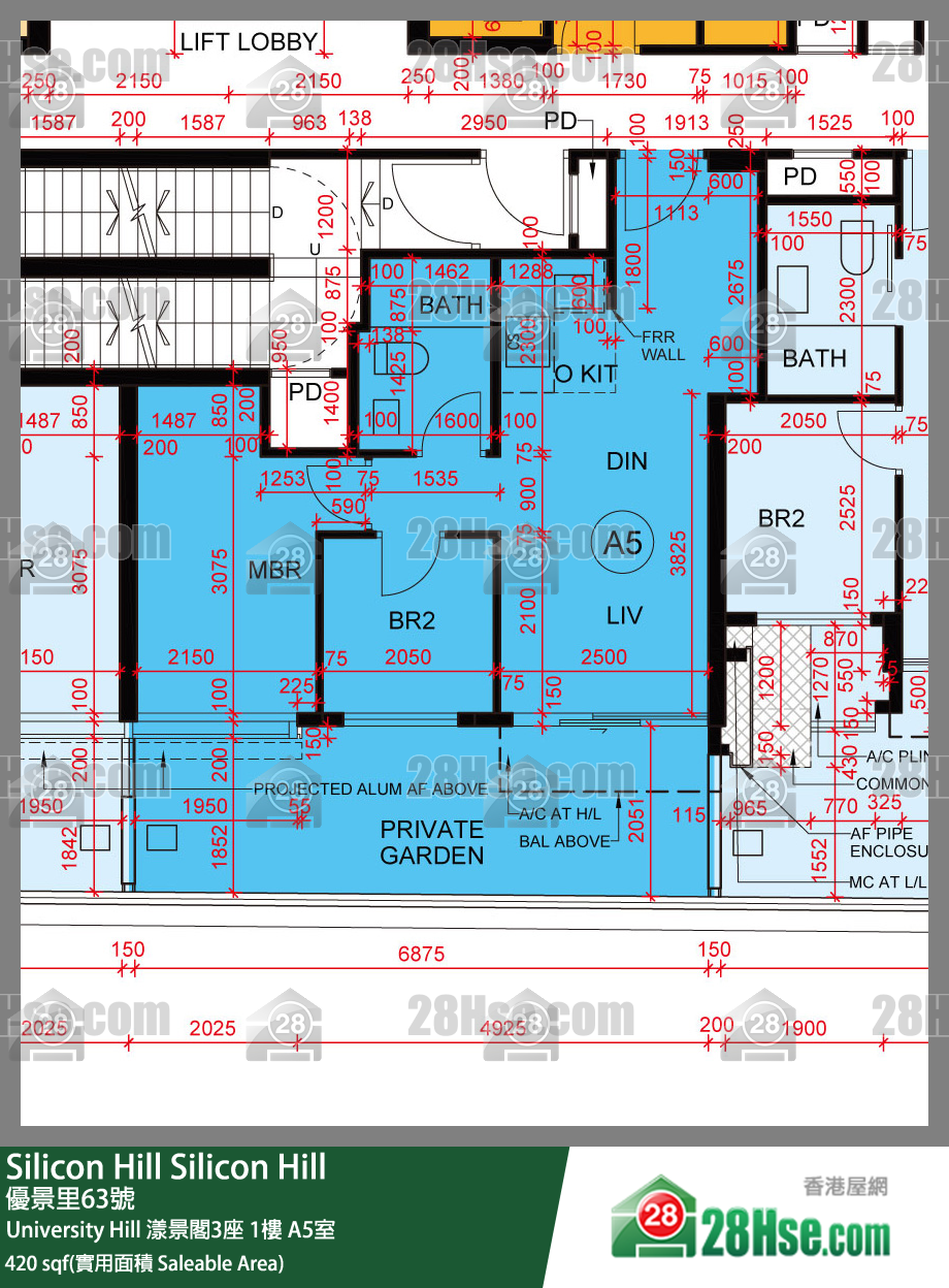 Silicon Hill,  Flat A5, 1/f, Marina Tower 3, University Hill Phase 2a FloorPlan