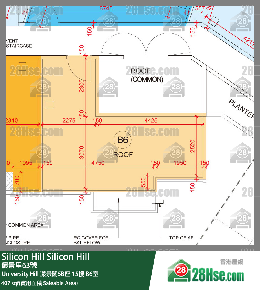 Silicon Hill, Flat B6, 15/F, Marina Tower 5b, Phase 2a FloorPlan
