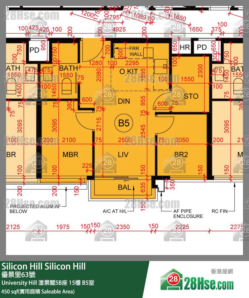 Silicon Hill University Hill 2A期 漾景閣5B座 15樓 B5室 平面圖