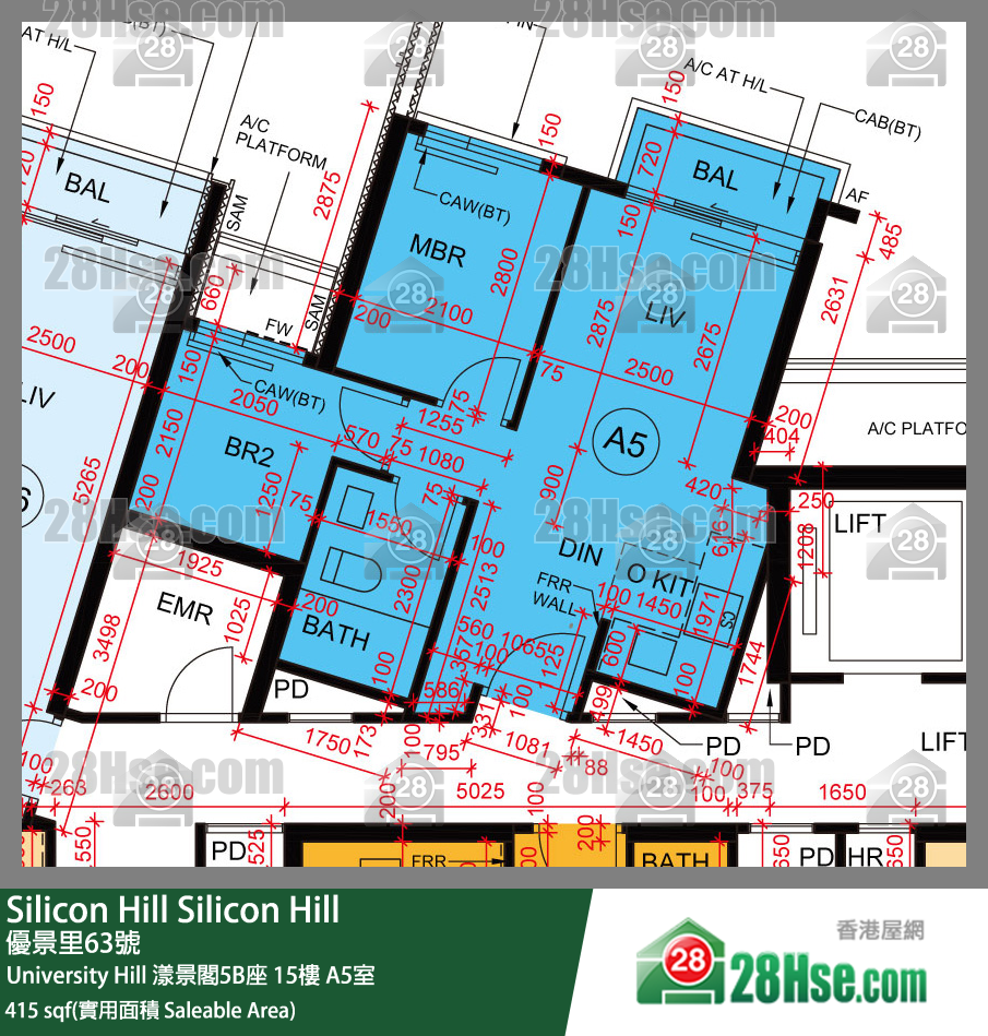 Silicon Hill, Flat A5, 15/F, Marina Tower 5b, Phase 2a FloorPlan