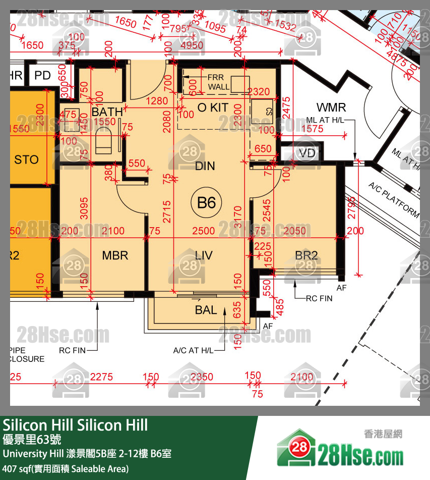 Silicon Hill, Flat B6, 12/F, Marina Tower 5b, Phase 2a FloorPlan