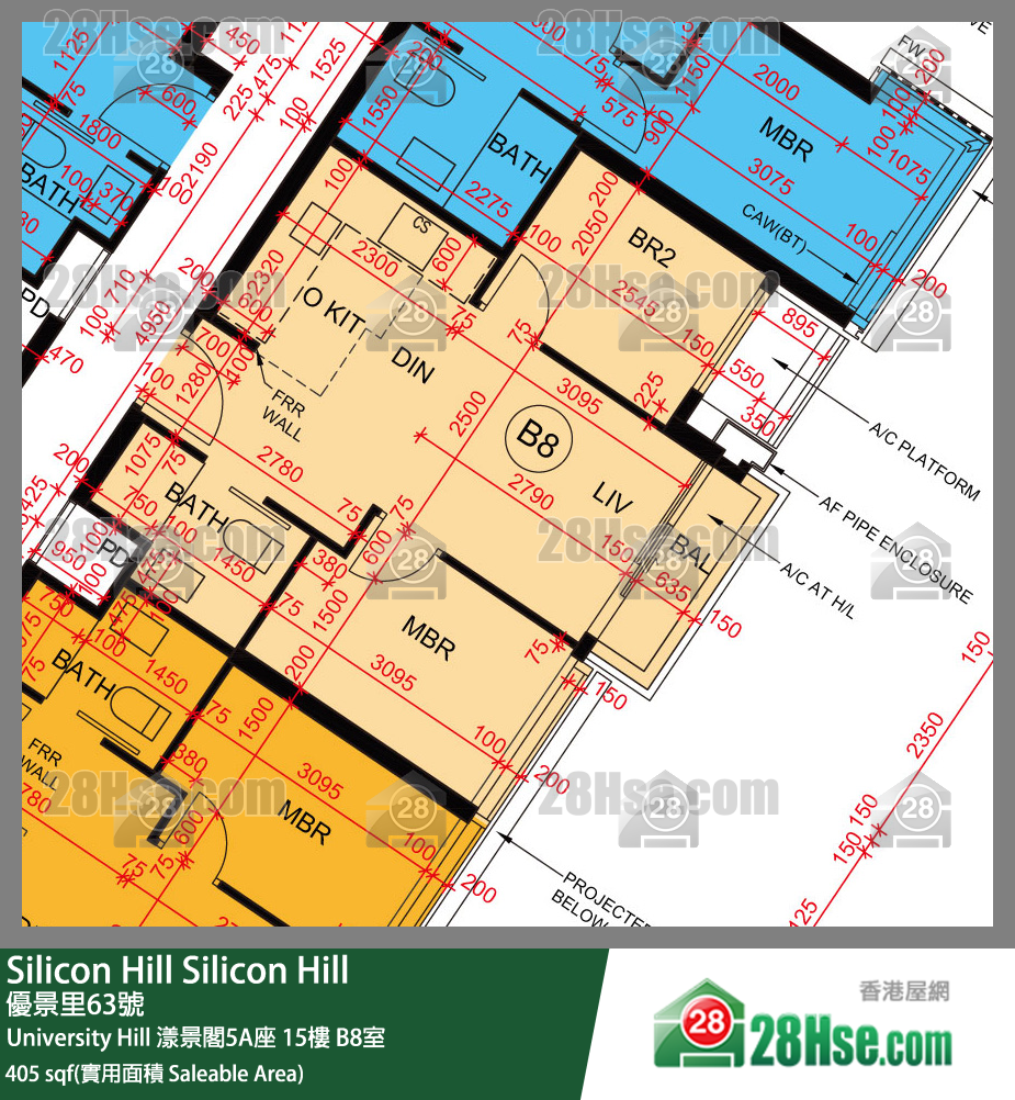 Silicon Hill, Flat B8, 15/F, Marina Tower 5a, Phase 2a FloorPlan