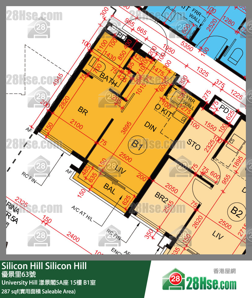 Silicon Hill, Flat B1, 15/F, Marina Tower 5a, Phase 2a FloorPlan