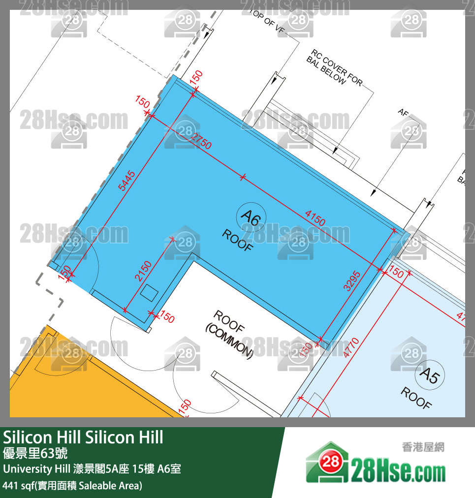 Silicon Hill,  Flat A6, 15/f, Marina Tower 5a, University Hill Phase 2a FloorPlan