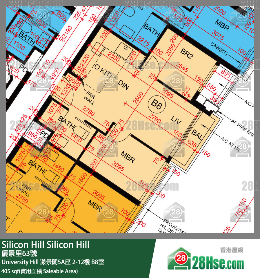 Silicon Hill, Flat B8, 12/F, Marina Tower 5a, Phase 2a FloorPlan