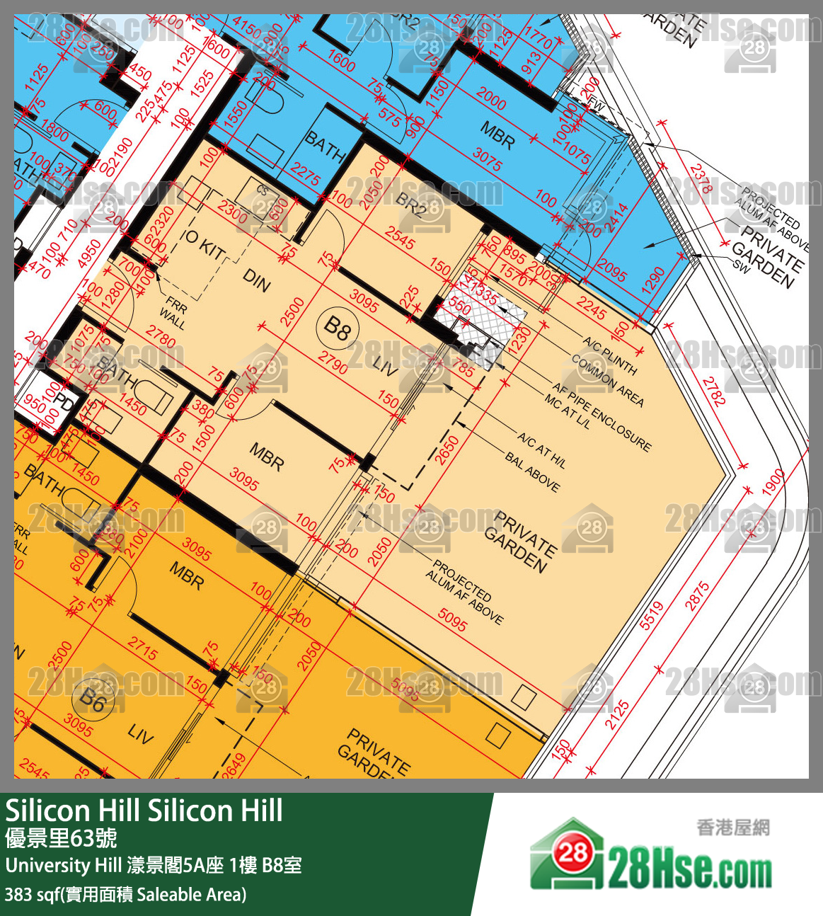 Silicon Hill, Flat B8, 1/F, Marina Tower 5a, Phase 2a FloorPlan