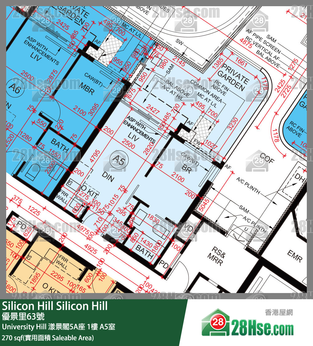 Silicon Hill,  Flat A5, 1/f, Marina Tower 5a, University Hill Phase 2a FloorPlan