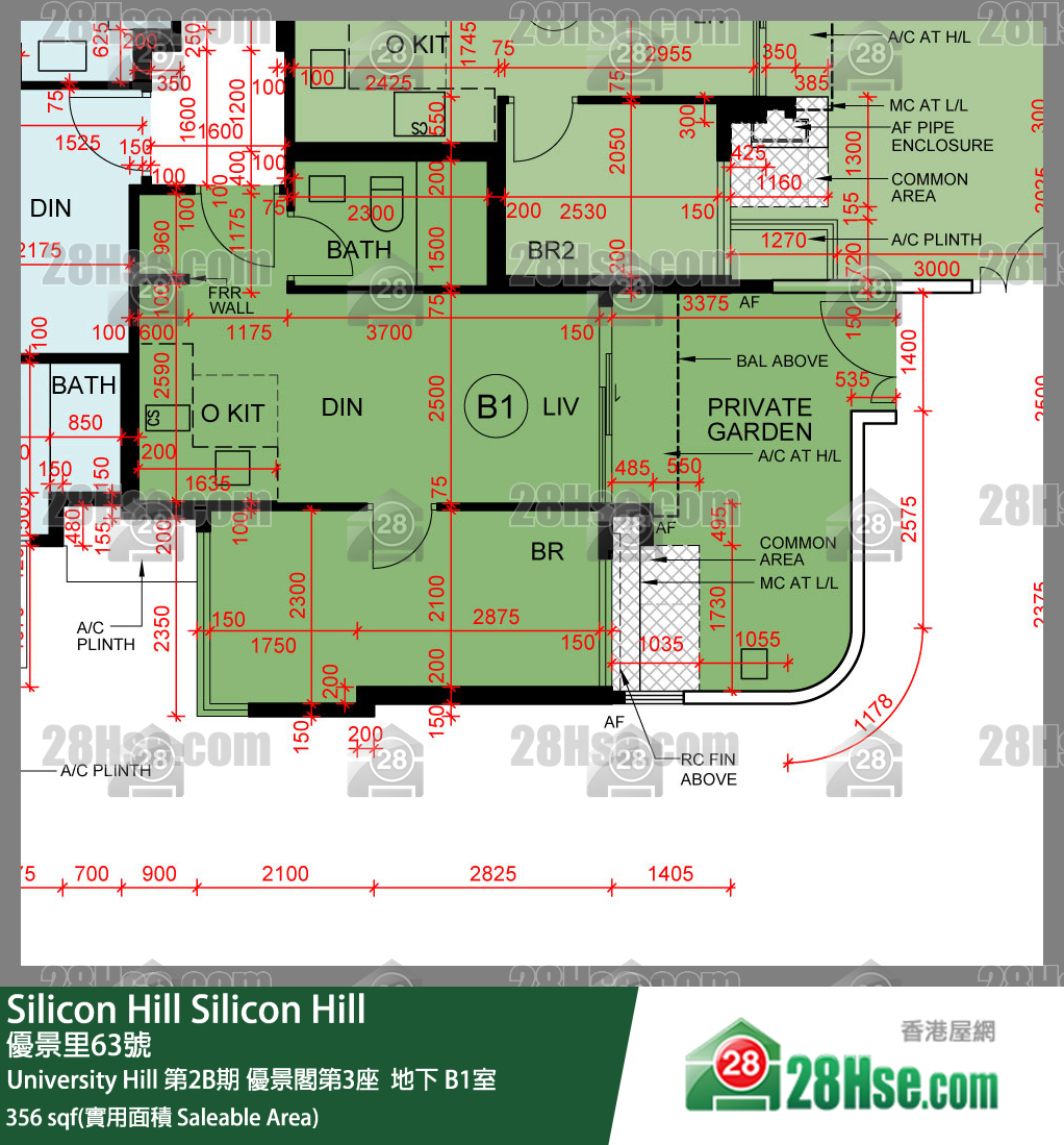 Silicon Hill University Hill 2B期 优景阁第3座  B1室 平面图