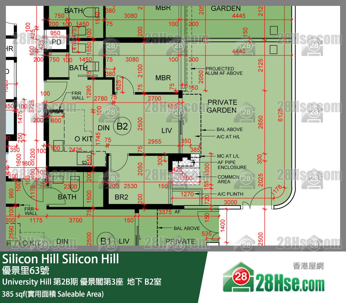 Silicon Hill University Hill 2B期 優景閣第3座  B2室 平面圖