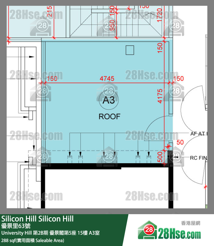 Silicon Hill University Hill 2B期 優景閣第5座 15樓 A3室 平面圖