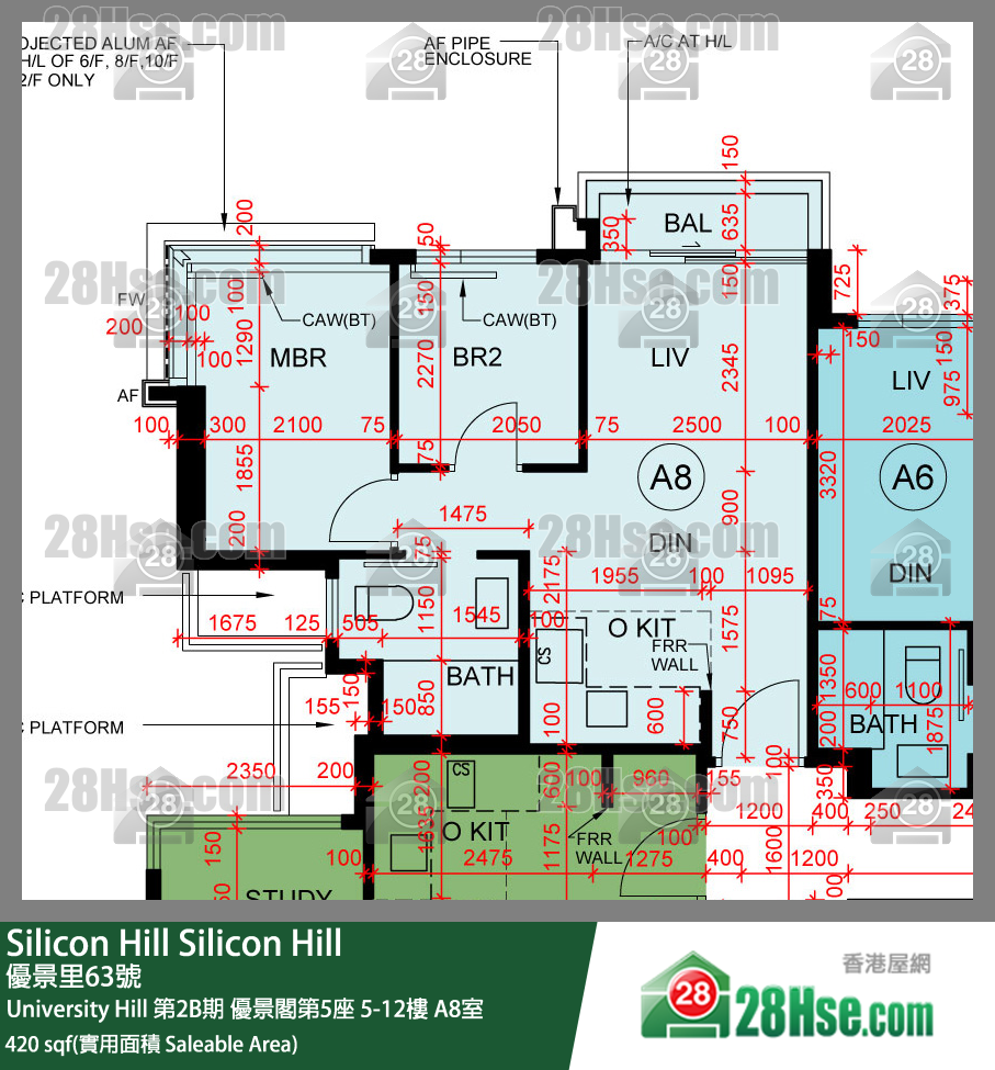 Silicon Hill, Flat A8, 11/F, Scenic Tower 5, Phase 2b FloorPlan