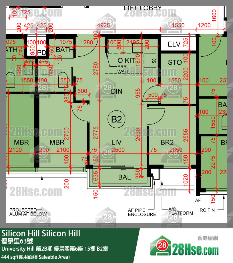 Silicon Hill, Flat B2, 15/F, Scenic Tower 6, Phase 2b FloorPlan