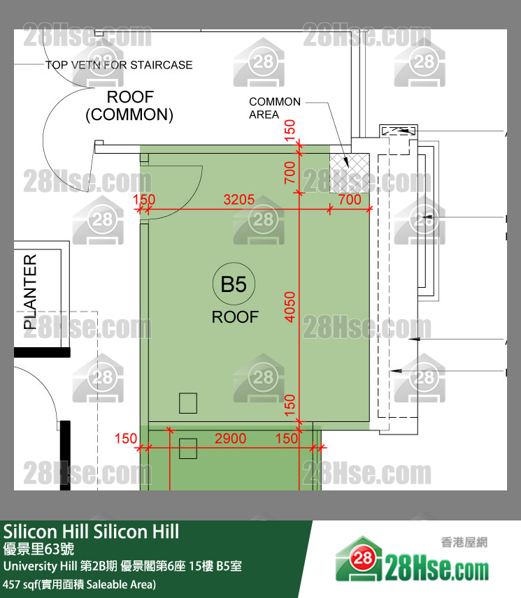 Silicon Hill,  Flat B5, 15/f, Scenic Tower 6, University Hill Phase 2b FloorPlan
