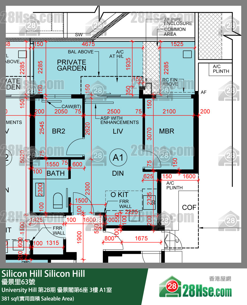 Silicon Hill University Hill 2B期优景阁第6座3楼 A1室 平面图