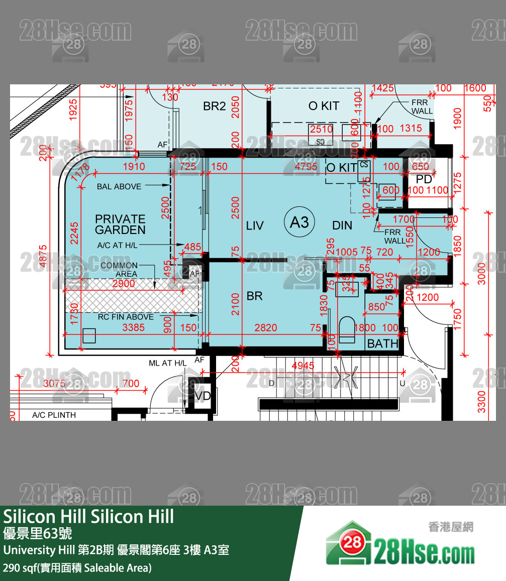 Silicon Hill, Flat A3, 3/F, Scenic Tower 6, Phase 2b FloorPlan