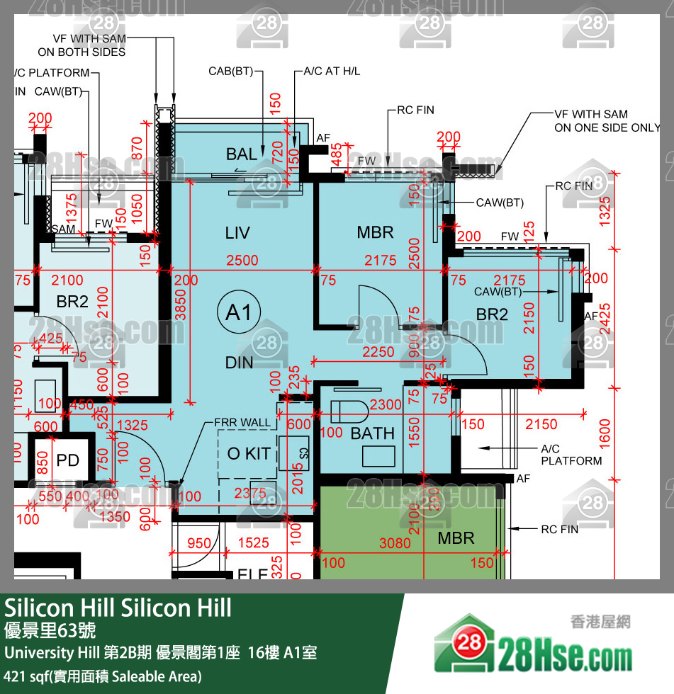 Silicon Hill, Flat A1, 16/F, Scenic Tower 1, Phase 2b FloorPlan